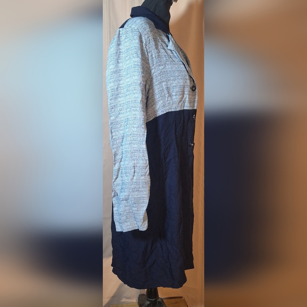 I.S.B. "Working Girl" Elegant Two-Tone Midi Dress - Picture 2 of 10
